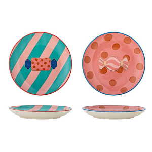 Набор тарелок керамических Bloomingville "Caramella", 2 шт, микс с розовым